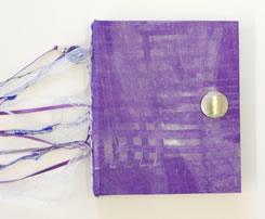 lavender paste paper ribbon book